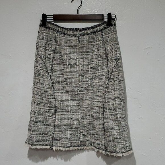 Limited Midi Skirt in Black & White with Fringe Size 2 - Picture 5 of 13